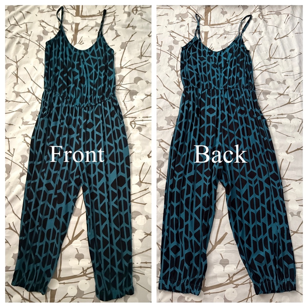 Ava Sky Jumper Honey in Teal Tieland Print (Size M) EUC